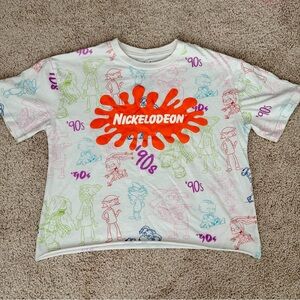 Nickelodeon '90s Character White T-Shirt with Orange Logo